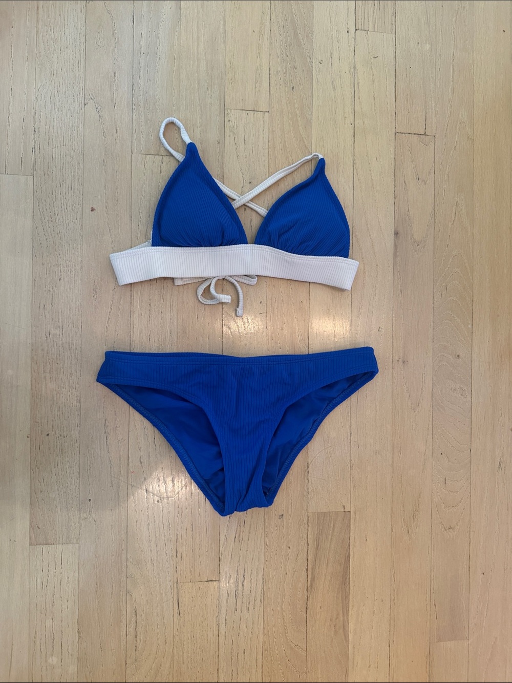 Xhilaration Royal Blue Bikini Set with White Band